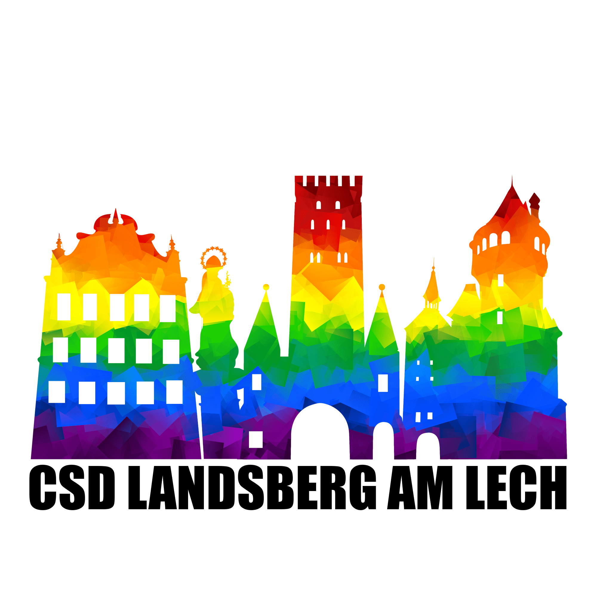 Logo, Regenbogen, Bunt, Landsberg am Lech, Gebäude, Bayern, Stadt, queer