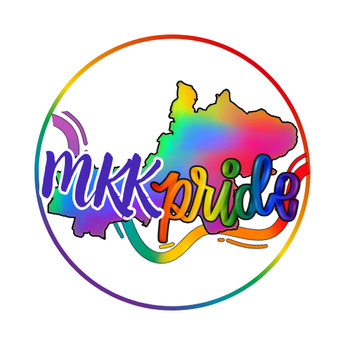 MKK pride Main Kinzing Kreis Umriss des Landkreises mit bunten Farben gefüllt