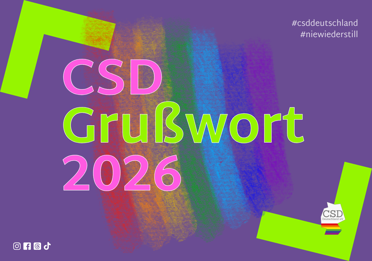 Grußwort 2026 CSD Deutschland 2026